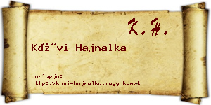 Kövi Hajnalka névjegykártya